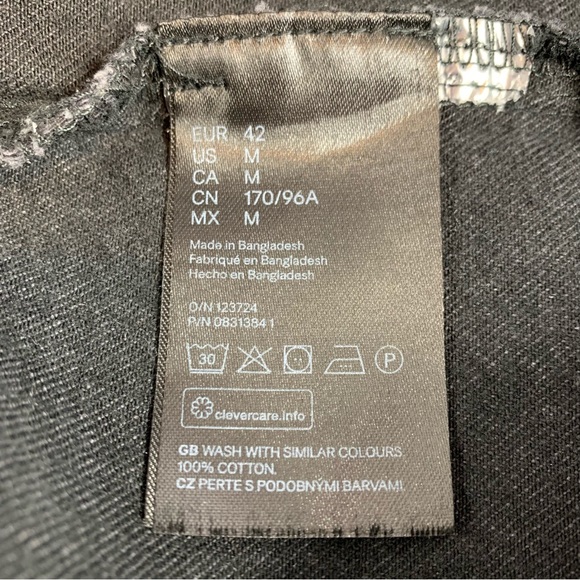 H&M Divided Dress Women's Medium Sleeveless Black Acid Wash Denim Mini Jean - Picture 7 of 16